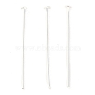 Brass Flat Head Pins, 925 Sterling Silver Plated, 24x0.6mm, Head: 2mm(KK-N254-47B-S)