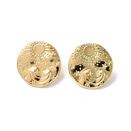 Ion Plating(IP) 304 Stainless Steel Sun with Moon Stud Earrings for Women, Real 18K Gold Plated, 20.5x20mm, Pin: 0.7mm(EJEW-F300-06G)
