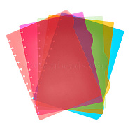 Plastic Index Tab Divider Sheets for Discbound Notebooks, Binder Accessories, Rectangle, Mixed Color, 300x210~223x0.5mm, 5pcs/set(AJEW-WH0317-10)