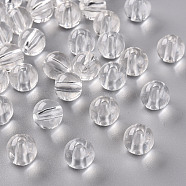 Transparent Acrylic Beads, Round, Clear, 10x9mm, Hole: 2mm, about 940pcs/500g(MACR-S370-A10mm-205)