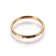 304 Stainless Steel Finger Rings, Golden, US Size 4 1/4(15mm)(RJEW-O032-01G-15mm)