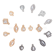 Alloy Charms, with Cubic Zirconia, Mixed Shapes, Mixed Color, 72pcs/box
(ZIRC-FH0001-03)