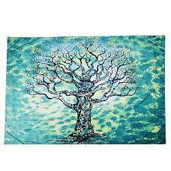 Polyester Bohemian Tree of Life Wall Hanging Tapestry, for Bedroom Living Room Decoration, Rectangle, Spring Green, 1020x1500mm(PW23062724948)