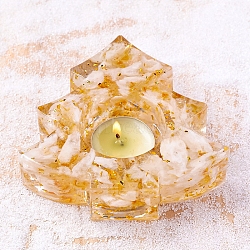 Natural Citrine & Resin Candle Holder Molds, Christmas Tree, 110x110x31mm, Inner Diameter: 45mm(DJEW-H012-03A)