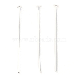 Brass Flat Head Pins, 925 Sterling Silver Plated, 24x0.6mm, Head: 2mm(KK-N254-47B-S)