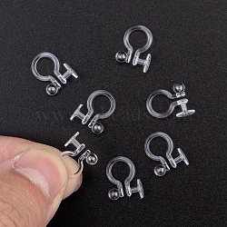Plastic Clip-on Earring Findings, Clear, 9x11mm, Ball: 3mm, Tray: 5mm, Hole: 0.6mm(KY-F007-03)