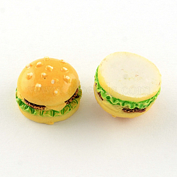 Resin Decoden Cabochons, Hamburger, Gold, 17x12mm(CRES-S286-143)