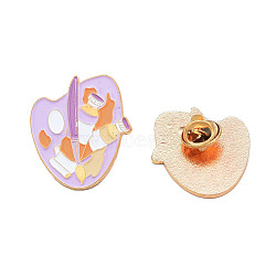Drawing Board Enamel Pin, Light Gold Plated Alloy Badges for Backpack Clothes, Nickel Free & Lead Free, Lilac, 33x27mm(JEWB-N007-175)