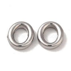 Non-Tarnish 304 Stainless Steel Beads, Oval, Stainless Steel Color, 11x10x3mm, Hole: 1.2mm(STAS-K285-33P)