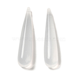 Transparent Acrylic Pendants, Teardrop, WhiteSmoke, 35x7.5mm, Hole: 1.4mm(OACR-H042-07A)