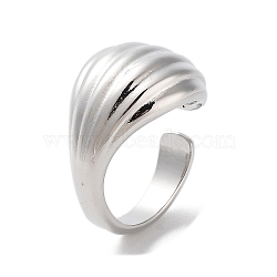 Rack Plating Brass Cuff Rings, Long-Lasting Plated for Women, Lead Free & Cadmium Free, Platinum, US Size 7 3/4(17.9mm)(RJEW-D025-01P)