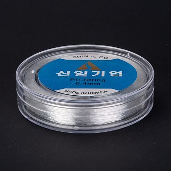 Korean Round Crystal Elastic Stretch Thread, for Bracelets Gemstone Jewelry Making Beading Craft, Clear, 0.4mm, about 153.1~164.04 yards(140~150m)/roll