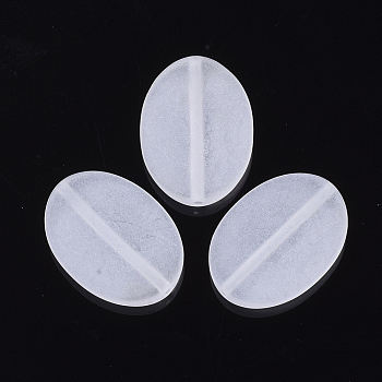 Transparent Acrylic Beads, Frosted, Oval, WhiteSmoke, 29x21x6mm, Hole: 1.8mm, about 218pcs/500g