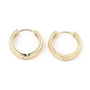 Brass Hinged Hoop Earrings, Light Gold, 17.5x18.5x4mm