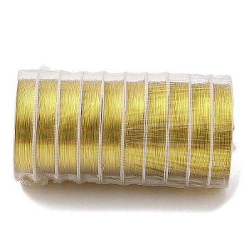 10 Rolls Round Copper Wire, Long-Lasting Plated, Golden, 0.3mm, 15m/roll