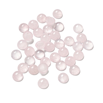 Natural Rose Quartz Cabochons, Half Round, 5x2.5mm