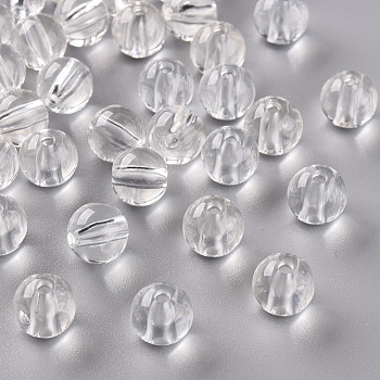 Transparent Acrylic Beads, Round, Clear, 10x9mm, Hole: 2mm, about 940pcs/500g