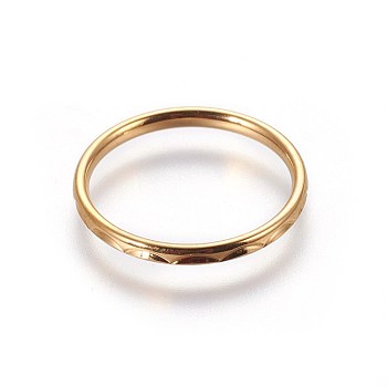 304 Stainless Steel Finger Rings, Golden, US Size 4 1/4(15mm)