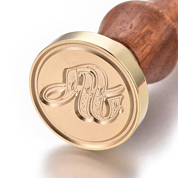 Brass Retro Initials Wax Sealing Stamp, Gothic 26 Letters A-Z Wax Seal Stamp with Rosewood Handle for Post Decoration DIY Card Making, Letter.S, 90x25mm