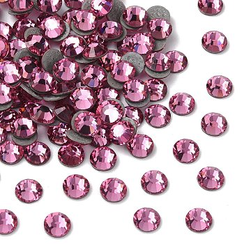 Preciosa&reg Crystal Hotfix Flatback Stones, Czech Crystal, Round(438 11 612 Chaton Rose VIVA 12 &reg), 70010 Rose, SS10(2.7~2.9mm)