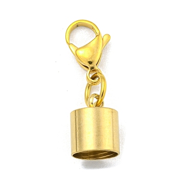 304 Stainless Steel Cord Ends, with Lobster Claw Clasps, Golden, 31mm, Inner Diameter: 9mm