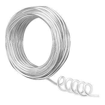 Round Aluminum Wire, Bendable Metal Craft Wire, for DIY Jewelry Craft Making, Silver, 7 Gauge, 3.5mm, 20m/500g(65.6feet/500g), 500g/box