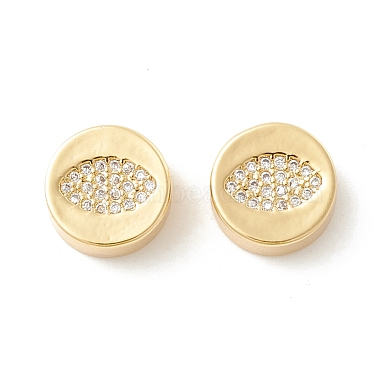 Real 18K Gold Plated Clear Flat Round Brass Bead Frame