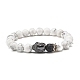Bracelet extensible de puissance d'énergie de perles rondes d'howlite naturelle et de pierre de lave pour hommes femmes(BJEW-JB07037-02)-1
