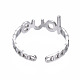 Non-Tarnish 304 Stainless Steel Word Love Open Cuff Ring(RJEW-T023-72P)-2