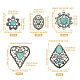 10pcs 5 styles pendentifs teints en turquoise synthétique(FIND-TA0003-28)-3