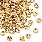 200Pcs Brass Spacer Beads, Long-Lasting Plated, Corrugated Round, Real 18K Gold Plated, 5x4mm, Hole: 2mm(KK-SC0008-12)