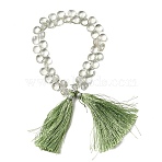 Natural Green Quartz Beads Strands, Faceted Flat Teardrop, Top Drilled, with Tassel, Clear, 8.5x8x4.5mm, Hole: 0.5mm, about 46pcs/strand, 12.99''(33cm)(G-D099-01B)