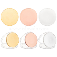6Pcs 3 Colors Blank Alloy Discs, with Plastic Box, Flat Round, for DIY Souvenir Medals, Commemorative Coin, Mixed Color, 40x3mm, 2pcs/color(AJEW-BC0006-59)