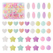 200Pcs 4 Style Luminous Acrylic Beads, Glow in the Dark, Heart & Star & Round & Oval, Mixed Color, 50pcs/style(TACR-FS0001-02)