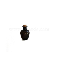 Miniature Glass Empty Wishing Bottles, with Cork Stopper, Micro Landscape Garden Dollhouse Accessories, Photography Props Decorations, Black, 20x27mm(BOTT-PW0006-02C)