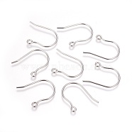 304 Stainless Steel Earring Hooks, with Horizontal Loop, Stainless Steel Color, 20x25mm, Hole: 1.6mm, 18 Gauge, Pin: 1mm(STAS-P227-30P)