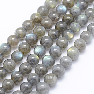 Natural Labradorite Beads Strands, Round, 7mm, Hole: 1mm, about 56pcs/strand, 15.7 inch(40cm)(G-P336-19-7mm)