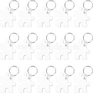 20 Sets Sublimation Blanks Keychains, MDF Board Heat Transfer Keyring, for Heat Press, Puzzle, Platinum, White, 7x5cm(KEYC-CA0001-05)