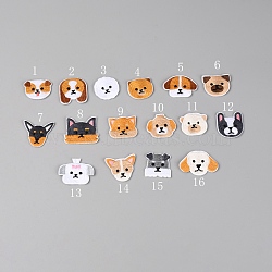Polyester Computerized Embroidery Cloth Iron on/Sew on Patches, Costume Accessories, Appliques, Dog, Mixed Color, 25.5~33x29~43x2mm, 16pcs/set(DIY-CJC0004-03)