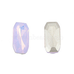 K9 Glass Rhinestone Cabochons, Pointed Back & Back Plated, Faceted, Rectangle Octagon, Violet, 12x6x3mm(MRMJ-N029-22-03)