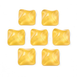 Transparent Resin Cabochons, Water Ripple Cabochons, Square, Gold, 16x16x8.5~9mm(CRES-N031-004A-B04)