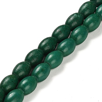 Synthetic Turquoise Beads Strands, Oval, Dyed, Dark Green, 8.5x6mm, Hole: 1mm, about 44~47pcs/strand, 14.69~15.75 inch(37.3~40cm)
