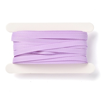 Polyester Grosgrain Ribbon,  for DIY Handmade Craft, Gift Decoration, Lilac, 1/4 inch(5mm), about 10.93 yards (10m)/card