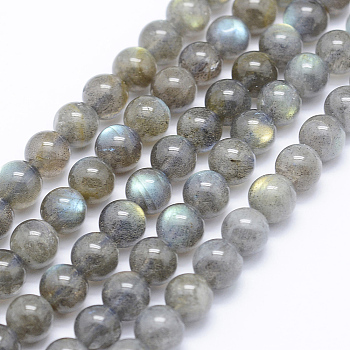 Natural Labradorite Beads Strands, Round, 7mm, Hole: 1mm, about 56pcs/strand, 15.7 inch(40cm)