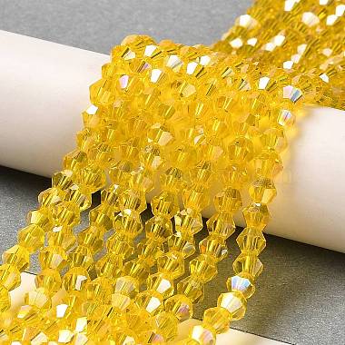 Transparent Electroplate Glass Beads Strands(GLAA-F029-4mm-A22)-4