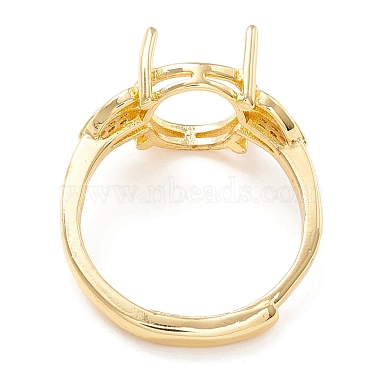 Brass Cubic Zirconia Adjustable Ring Components(KK-K266-08G)-4
