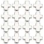 100Pcs Tibetan Style Alloy Beads, Cross, Cadmium Free & Lead Free, Antique Silver, 8.5x8x3.5mm, Hole: 1.5mm(FIND-SC0004-85)