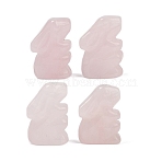 Natural Rose Quartz Rabbit Display Decorations, Figurine Home Decoration, Feng Shui Energy Stone Gift for Home Office Desktop Decoration, 25.5~27.5x16.5~19.5x11.5~12.5mm(G-R007-02J)