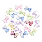 Printed Opaque Acrylic Beads, Bowknot Shapes, Mixed Color, 21x30x7mm, Hole: 3mm(MACR-B838-02)