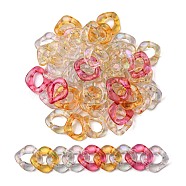 Transparent Acrylic Linking Rings, AB Color Plated, Quick Link Connectors, For Jewelry Curb Chains Making, Twist, Mixed Color, 31.5x29.5x7mm, Inner Diameter: 11x17mm(PACR-R246-009)